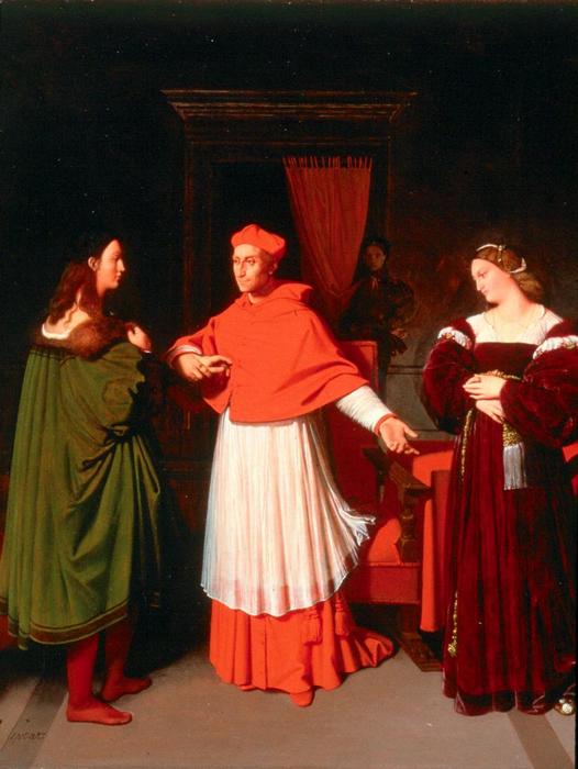 WikiOO.org - Εγκυκλοπαίδεια Καλών Τεχνών - Ζωγραφική, έργα τέχνης Jean Auguste Dominique Ingres - The Betrothal of Raphael and the Niece of Cardinal Bibbiena