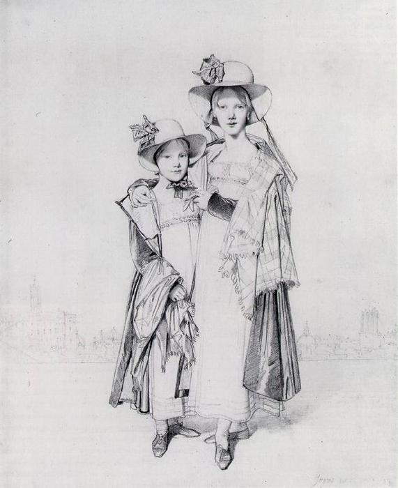 WikiOO.org - אנציקלופדיה לאמנויות יפות - ציור, יצירות אמנות Jean Auguste Dominique Ingres - The Misses Montagu