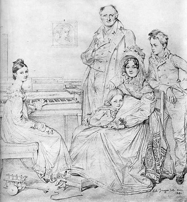 Wikioo.org – La Enciclopedia de las Bellas Artes - Pintura, Obras de arte de Jean Auguste Dominique Ingres - La Familia Stamaty