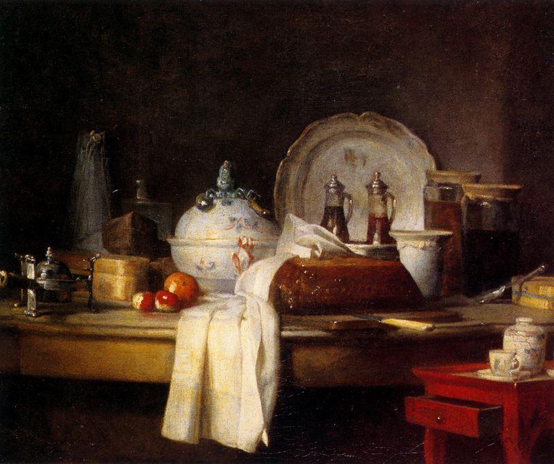 Wikioo.org - The Encyclopedia of Fine Arts - Painting, Artwork by Jean-Baptiste Simeon Chardin - La mesa de la cocina