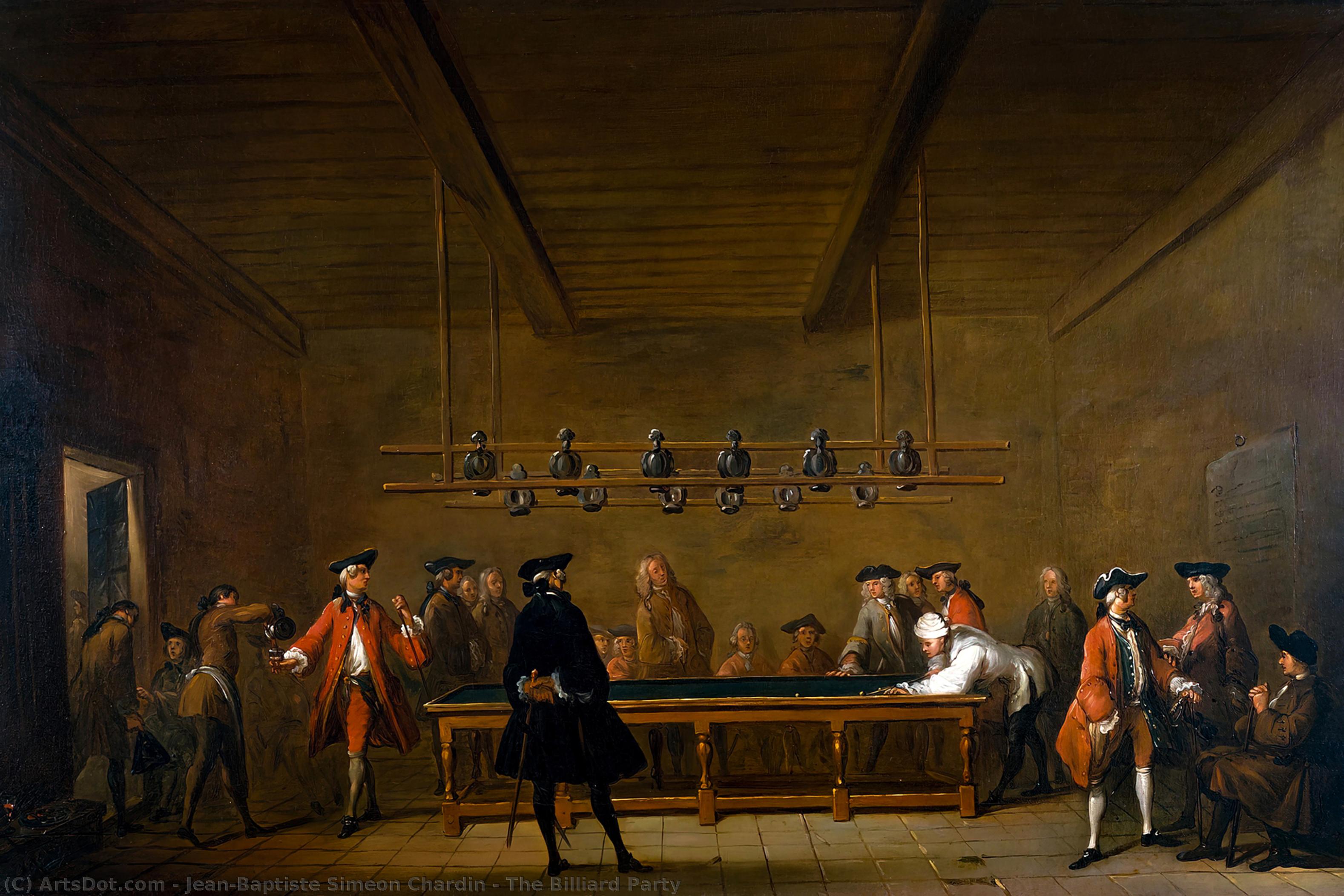 WikiOO.org - Encyclopedia of Fine Arts - Maleri, Artwork Jean-Baptiste Simeon Chardin - The Billiard Party