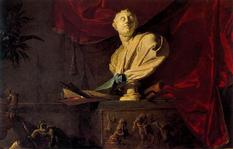 Wikioo.org – L'Encyclopédie des Beaux Arts - Peinture, Oeuvre de Jean-Baptiste Simeon Chardin - les attributs des Arts 1
