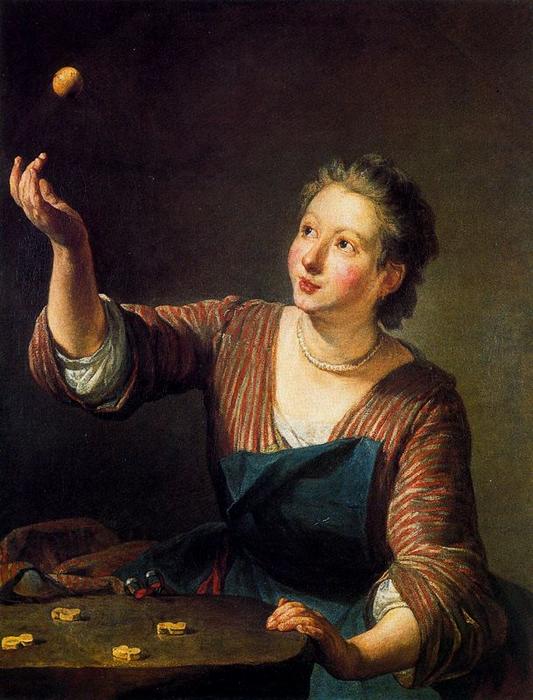 Wikioo.org - The Encyclopedia of Fine Arts - Painting, Artwork by Jean-Baptiste Simeon Chardin - Les Osseletes