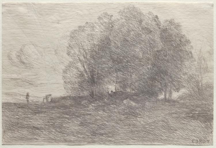 WikiOO.org - Encyclopedia of Fine Arts - Schilderen, Artwork Jean Baptiste Camille Corot - Group of Trees