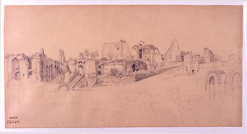 WikiOO.org - Εγκυκλοπαίδεια Καλών Τεχνών - Ζωγραφική, έργα τέχνης Jean Baptiste Camille Corot - Rome. The Palatine Hill