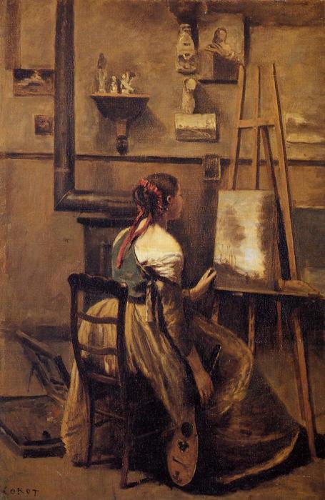 WikiOO.org - 百科事典 - 絵画、アートワーク Jean Baptiste Camille Corot - アーティストのスタジオ 4