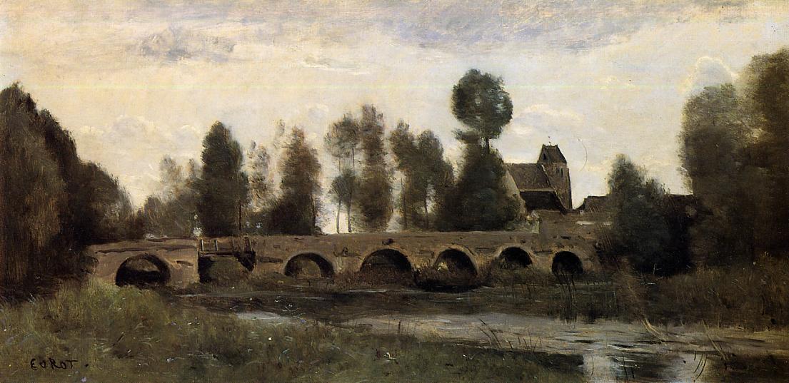 Wikioo.org - The Encyclopedia of Fine Arts - Painting, Artwork by Jean Baptiste Camille Corot - The Bridge at Grez-sur-Loing