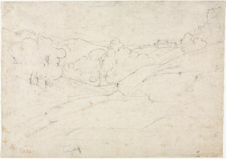 WikiOO.org - Encyclopedia of Fine Arts - Schilderen, Artwork Jean Baptiste Camille Corot - View of Marino