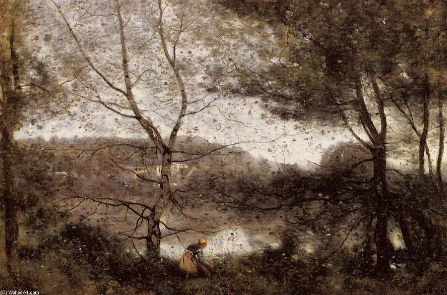 Wikoo.org - موسوعة الفنون الجميلة - اللوحة، العمل الفني Jean Baptiste Camille Corot - Ville d'Avray