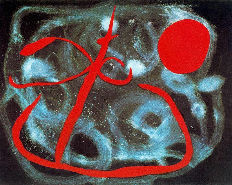Wikioo.org – La Enciclopedia de las Bellas Artes - Pintura, Obras de arte de Joan Miro - Alegría delaware una muchachita apuesta inicial el sol