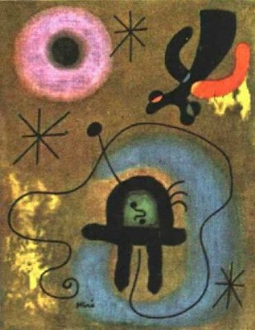 Wikioo.org – La Enciclopedia de las Bellas Artes - Pintura, Obras de arte de Joan Miro - Boceto párr La Pared de la luna