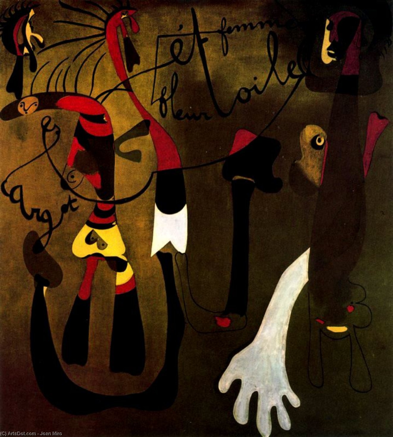 Wikioo.org - The Encyclopedia of Fine Arts - Painting, Artwork by Joan Miro - Caracol mujer flor estrella