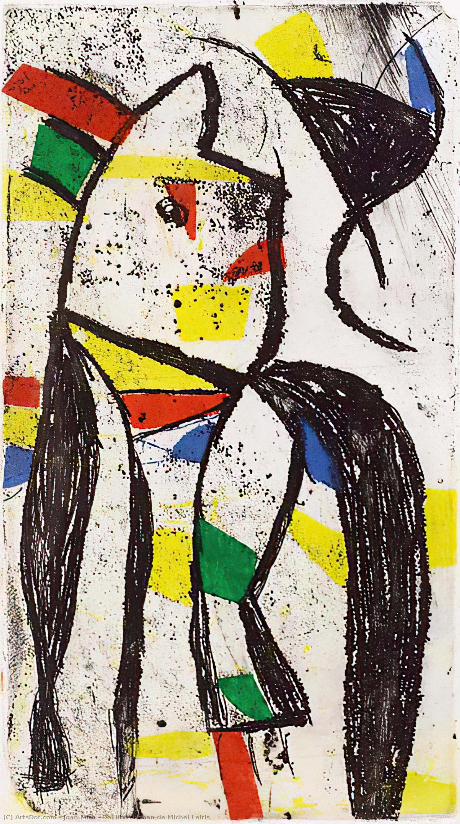 Wikioo.org - The Encyclopedia of Fine Arts - Painting, Artwork by Joan Miro - Del libre Ruban de Michel Leiris
