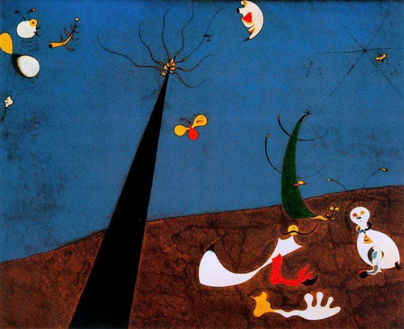 Wikioo.org – La Enciclopedia de las Bellas Artes - Pintura, Obras de arte de Joan Miro - Diálogo de insectos
