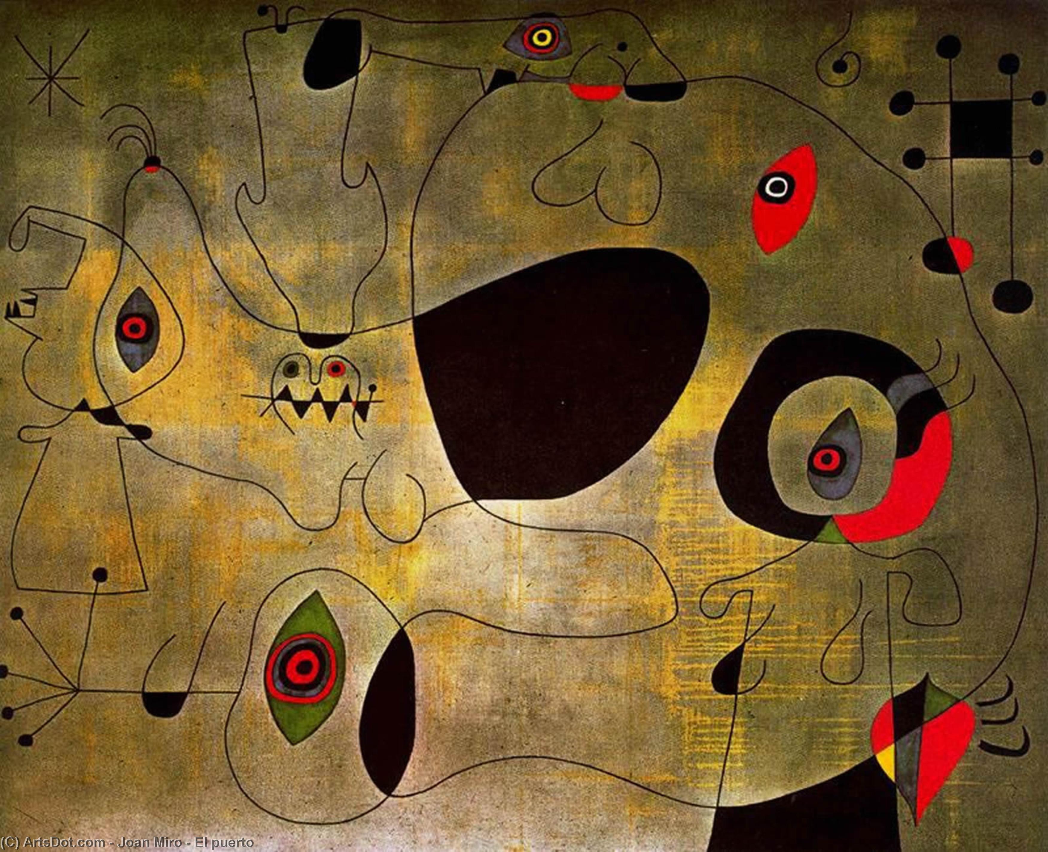 WikiOO.org - Encyclopedia of Fine Arts - Schilderen, Artwork Joan Miro - El puerto