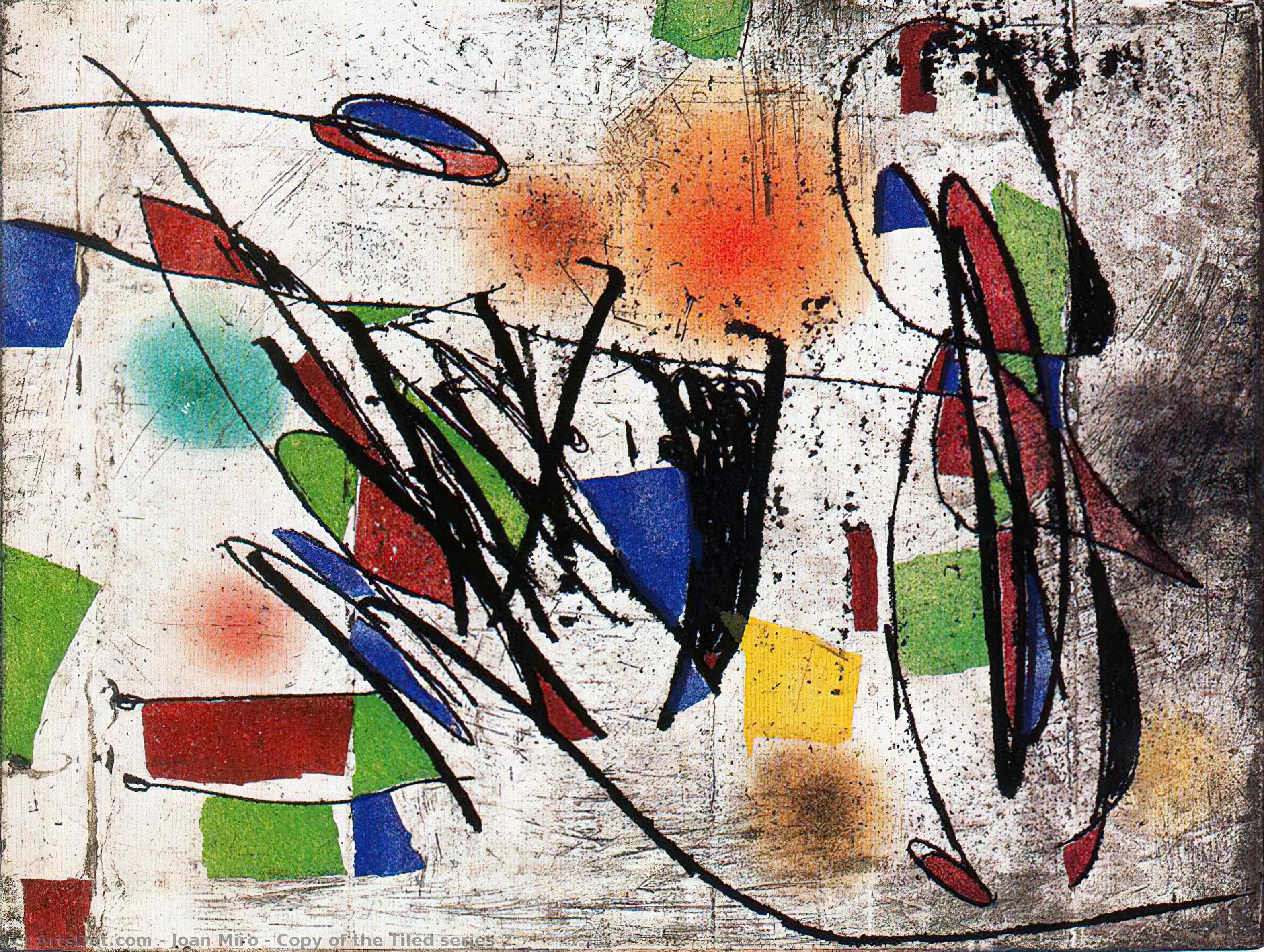 WikiOO.org - Encyclopedia of Fine Arts - Maleri, Artwork Joan Miro - Copy of the Tiled series 2