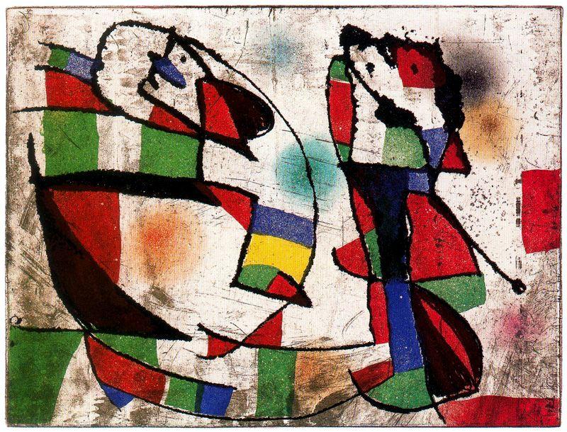 Wikioo.org - The Encyclopedia of Fine Arts - Painting, Artwork by Joan Miro - Exemplar de la sèrie Enrajolats 3
