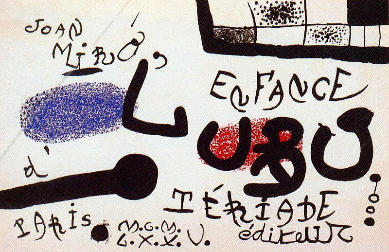 WikiOO.org - Encyclopedia of Fine Arts - Festés, Grafika Joan Miro - L'enfance d'Ubu