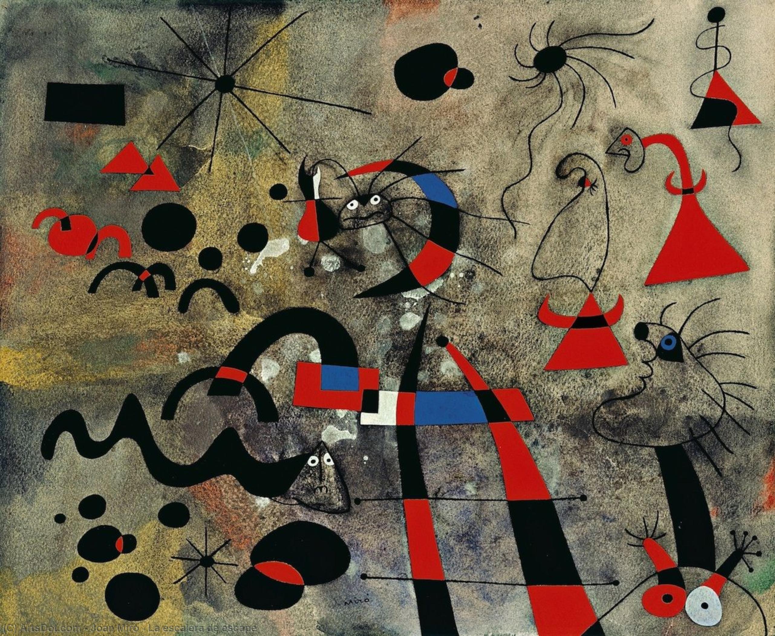 Wikioo.org - The Encyclopedia of Fine Arts - Painting, Artwork by Joan Miro - La escalera de escape