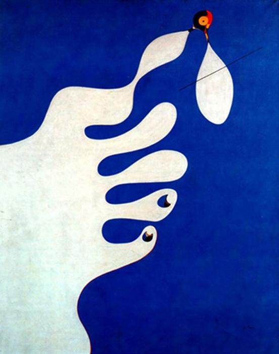 Wikoo.org - موسوعة الفنون الجميلة - اللوحة، العمل الفني Joan Miro - Mano apresando un pájaro