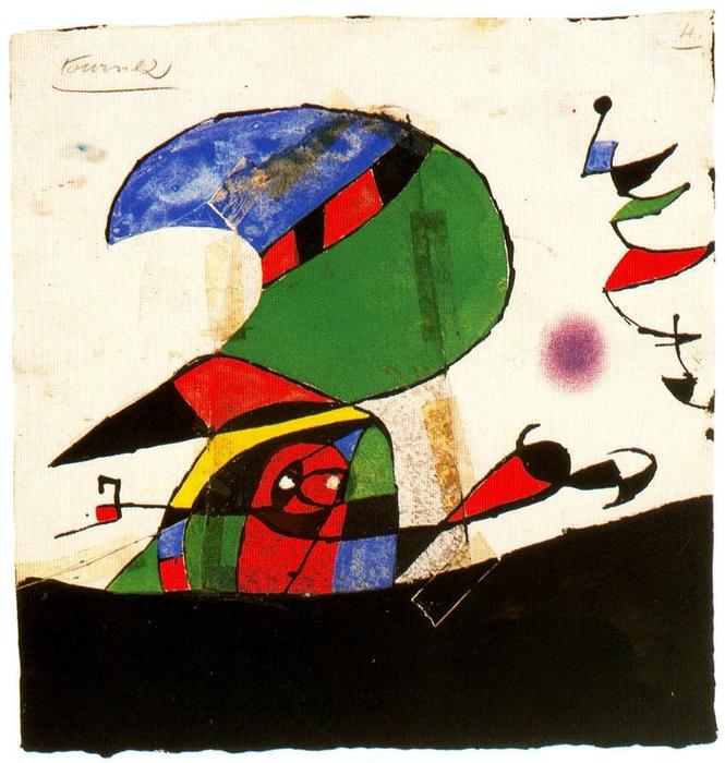 WikiOO.org - دایره المعارف هنرهای زیبا - نقاشی، آثار هنری Joan Miro - Maqueta núm. 4 de la sèrie Gaudí 1