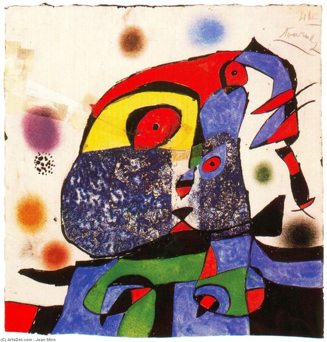 Wikioo.org – La Enciclopedia de las Bellas Artes - Pintura, Obras de arte de Joan Miro - Núm maqueta . 4 de la serie gaudí