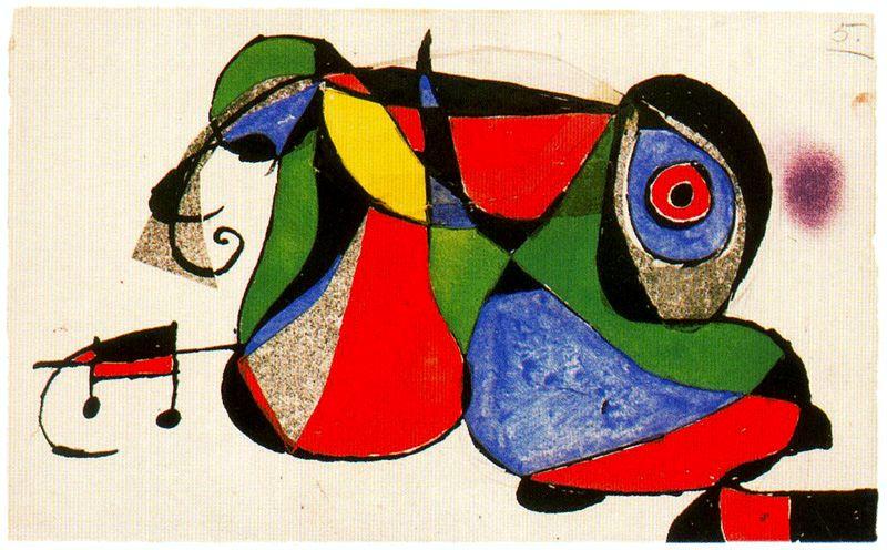 Wikioo.org – La Enciclopedia de las Bellas Artes - Pintura, Obras de arte de Joan Miro - Núm maqueta . 5 de la serie gaudí
