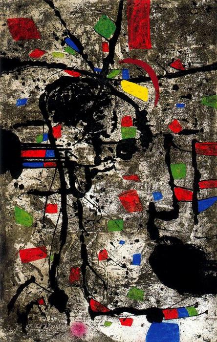 WikiOO.org - دایره المعارف هنرهای زیبا - نقاشی، آثار هنری Joan Miro - Maqueta per a la sèrie Els gossos 1