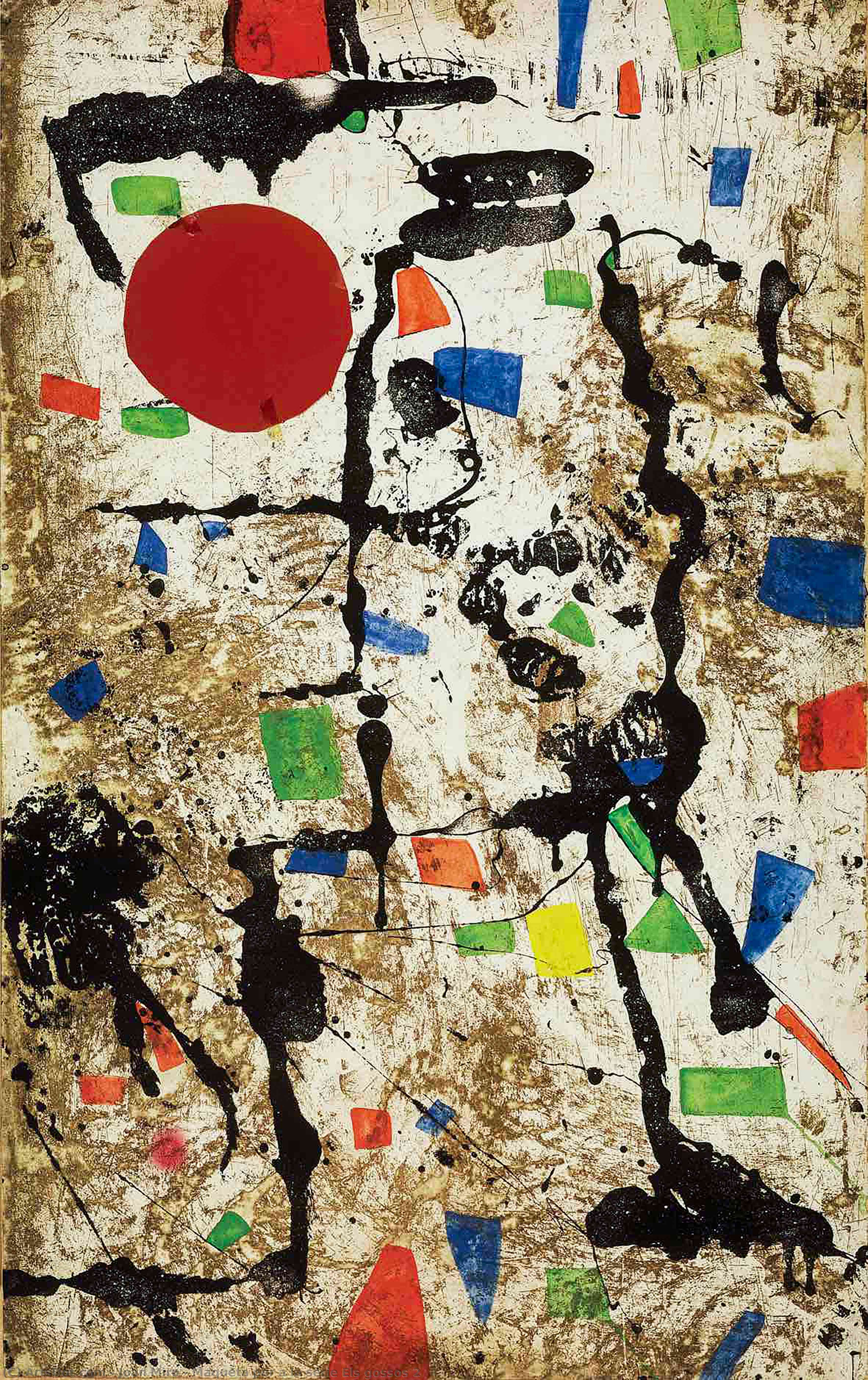 WikiOO.org - Енциклопедия за изящни изкуства - Живопис, Произведения на изкуството Joan Miro - Maqueta per a la sèrie Els gossos 2