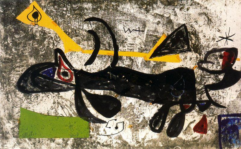Wikoo.org - موسوعة الفنون الجميلة - اللوحة، العمل الفني Joan Miro - Maqueta per a la sèrie Els gossos 4