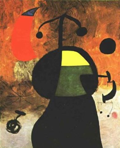 Wikioo.org - The Encyclopedia of Fine Arts - Painting, Artwork by Joan Miro - Mujer ante un eclipse