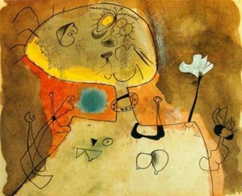 Wikioo.org – La Enciclopedia de las Bellas Artes - Pintura, Obras de arte de Joan Miro - Cuello con Mujer