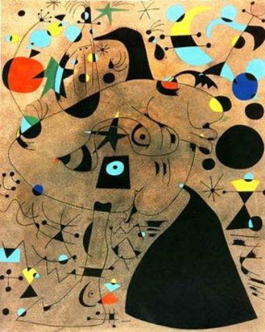 WikiOO.org - Enciclopédia das Belas Artes - Pintura, Arte por Joan Miro - Mujer en la noche