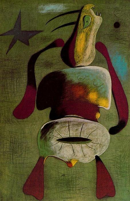 Wikoo.org - موسوعة الفنون الجميلة - اللوحة، العمل الفني Joan Miro - Mujer
