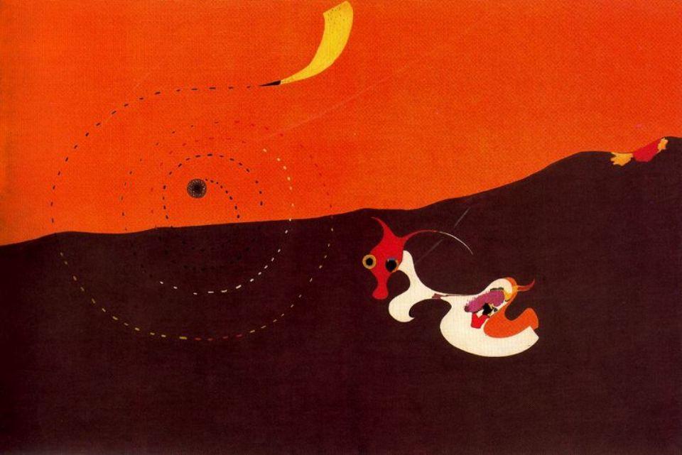 Wikioo.org - สารานุกรมวิจิตรศิลป์ - จิตรกรรม Joan Miro - Paisaje ''La liebre''