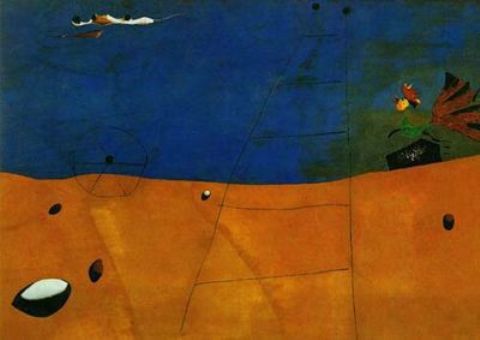 WikiOO.org - دایره المعارف هنرهای زیبا - نقاشی، آثار هنری Joan Miro - Paisaje con gallo