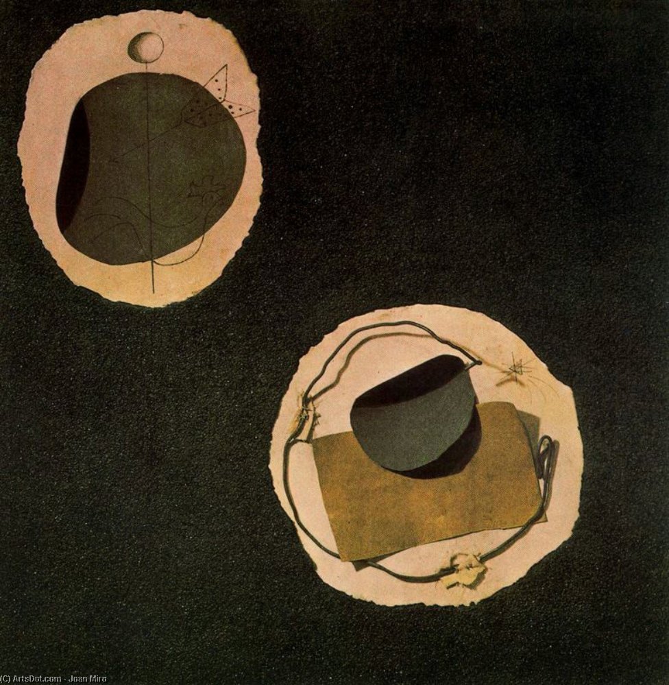 WikiOO.org - Encyclopedia of Fine Arts - Maleri, Artwork Joan Miro - Papier collé