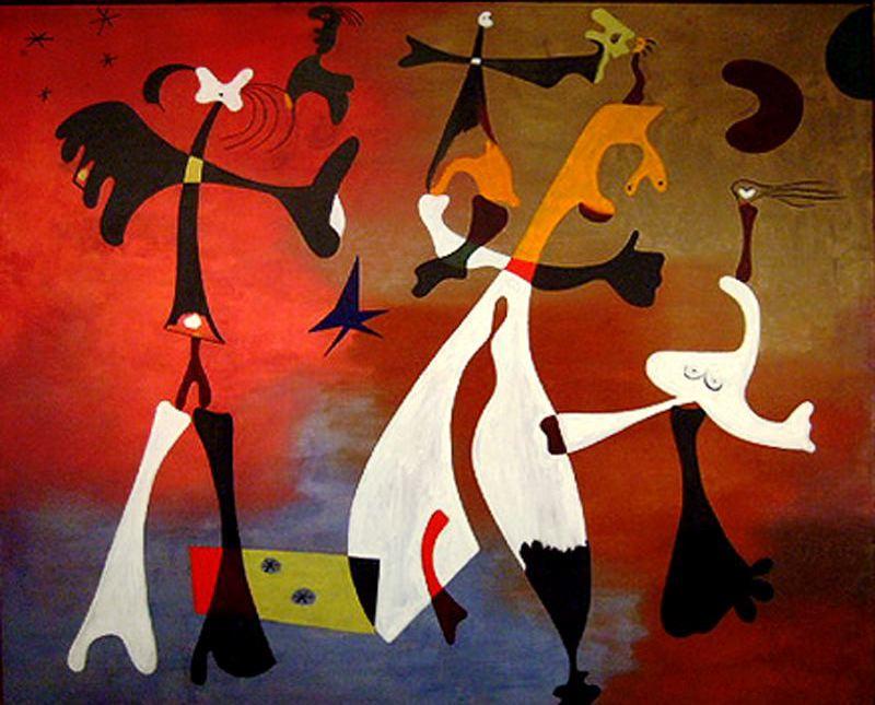 Wikioo.org - The Encyclopedia of Fine Arts - Painting, Artwork by Joan Miro - Personajes con estrella