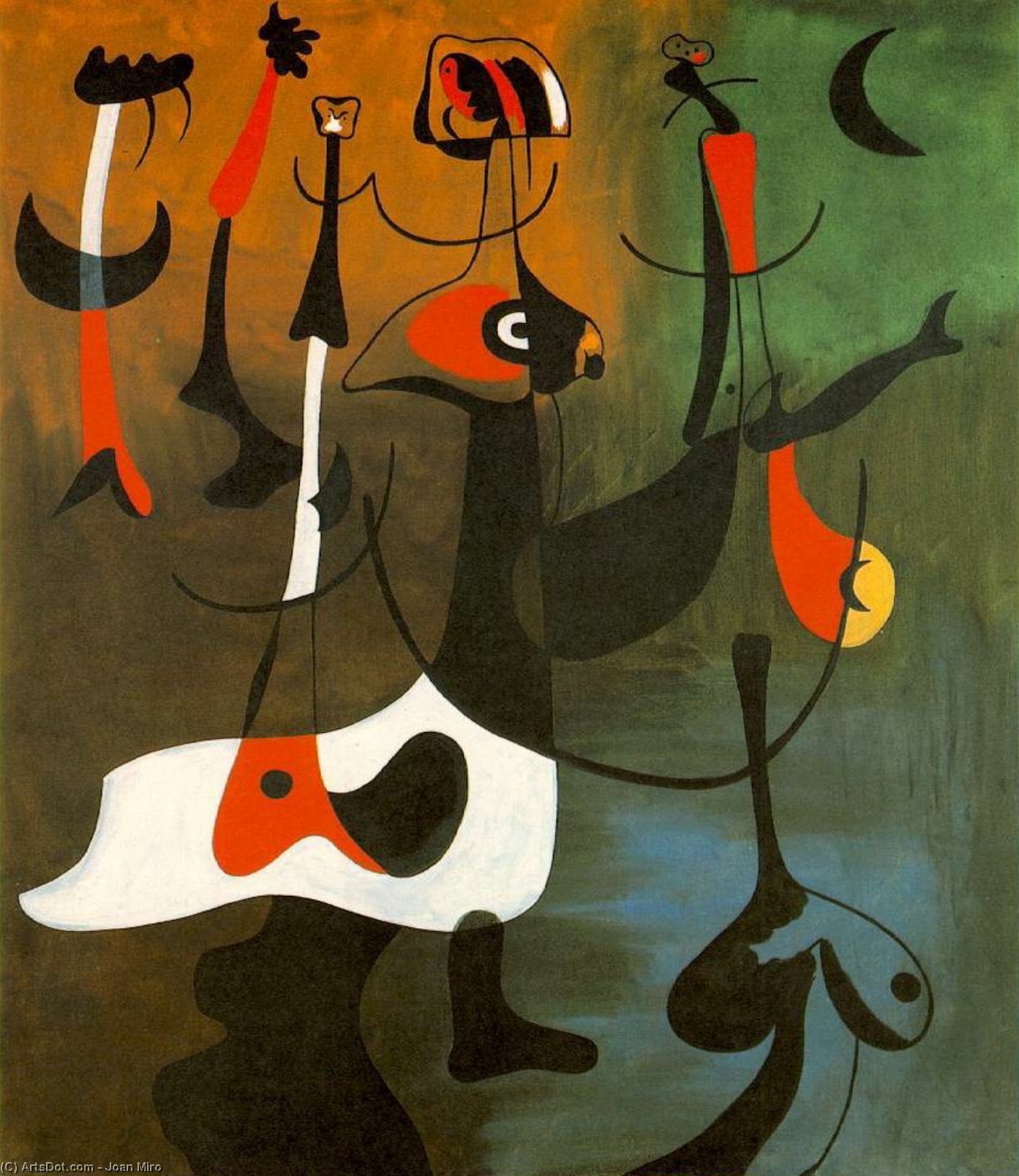 WikiOO.org - Encyclopedia of Fine Arts - Malba, Artwork Joan Miro - Personajes Rítmicos