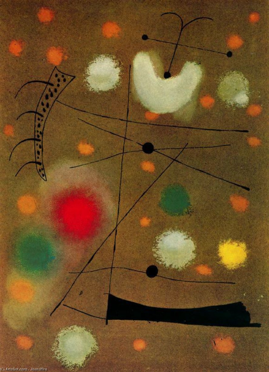WikiOO.org - אנציקלופדיה לאמנויות יפות - ציור, יצירות אמנות Joan Miro - Pintura sobre celotex