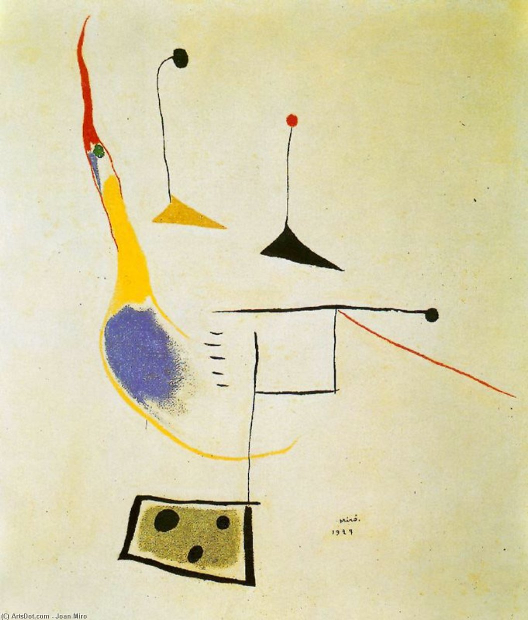 Wikioo.org – La Enciclopedia de las Bellas Artes - Pintura, Obras de arte de Joan Miro - Pintura blanco fondo Sobre