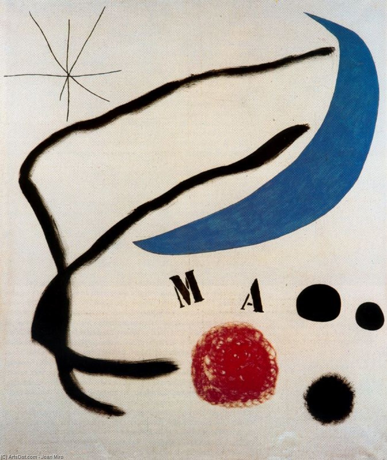 Wikoo.org - موسوعة الفنون الجميلة - اللوحة، العمل الفني Joan Miro - Poema