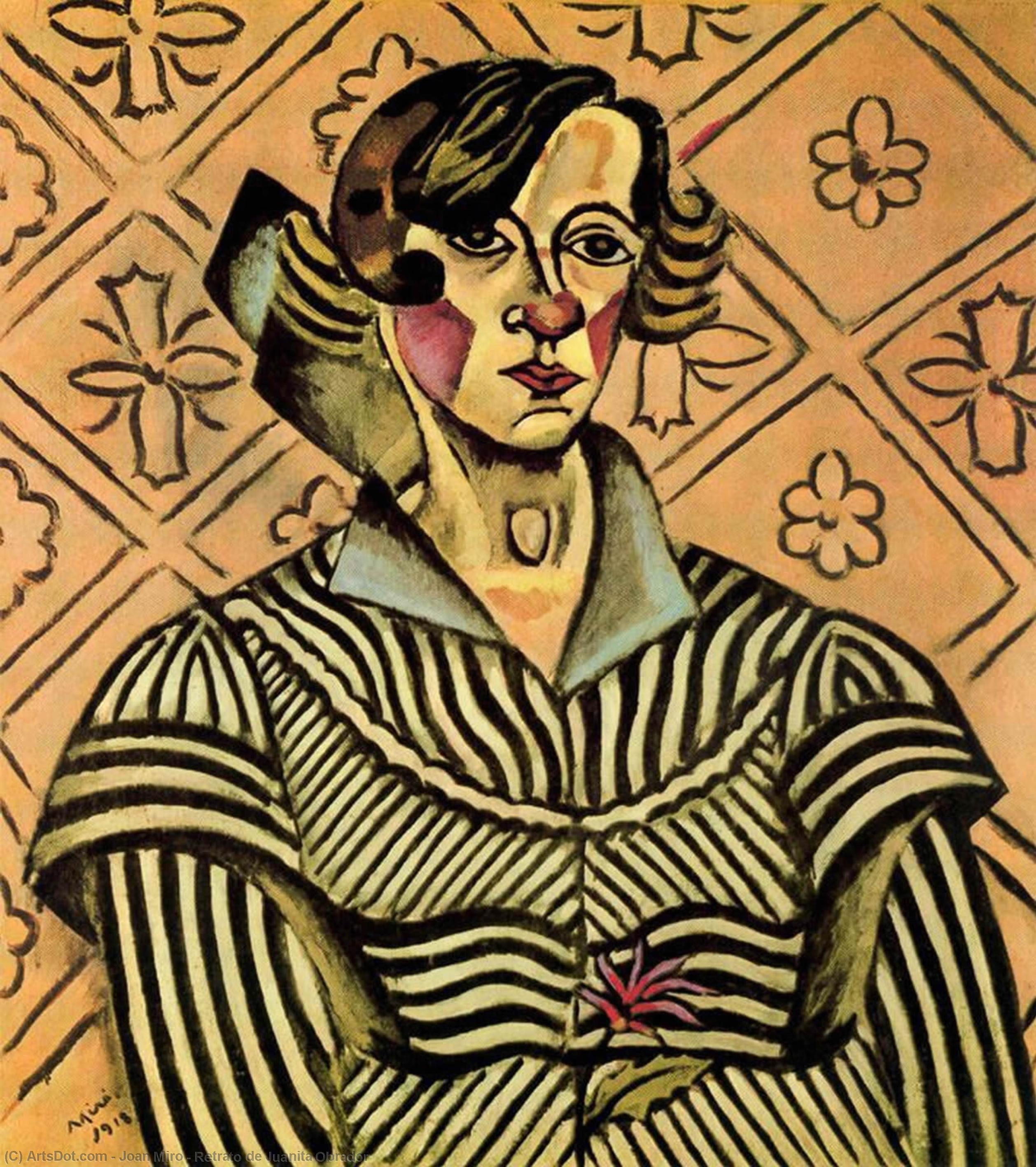 Wikioo.org - The Encyclopedia of Fine Arts - Painting, Artwork by Joan Miro - Retrato de Juanita Obrador
