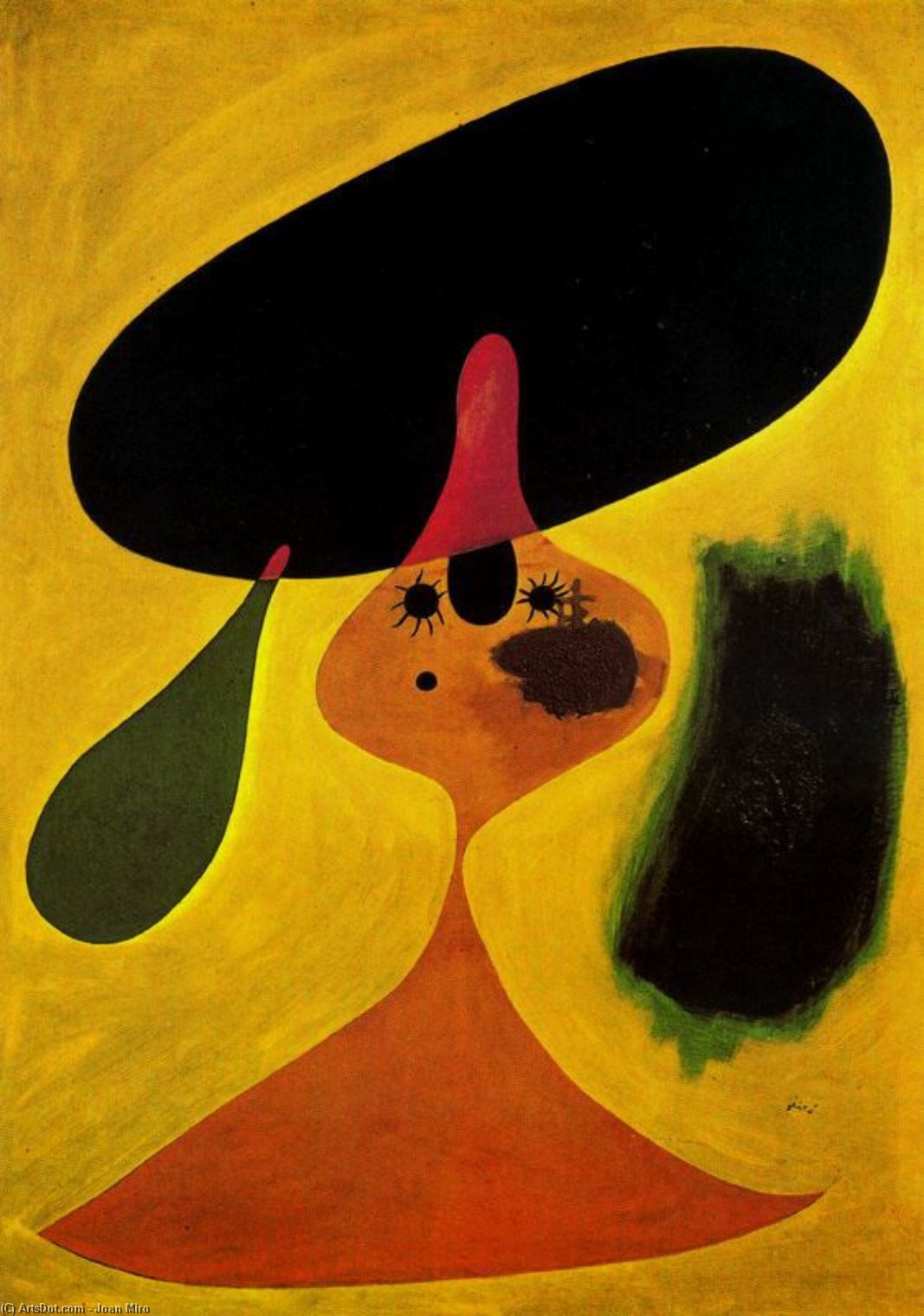 Wikioo.org - The Encyclopedia of Fine Arts - Painting, Artwork by Joan Miro - Retrato de muchacha