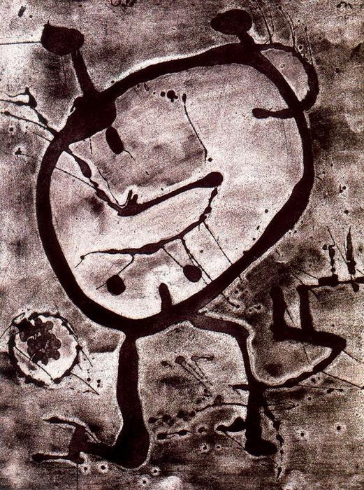 Wikoo.org - موسوعة الفنون الجميلة - اللوحة، العمل الفني Joan Miro - Sèrie Grans rupestres 4