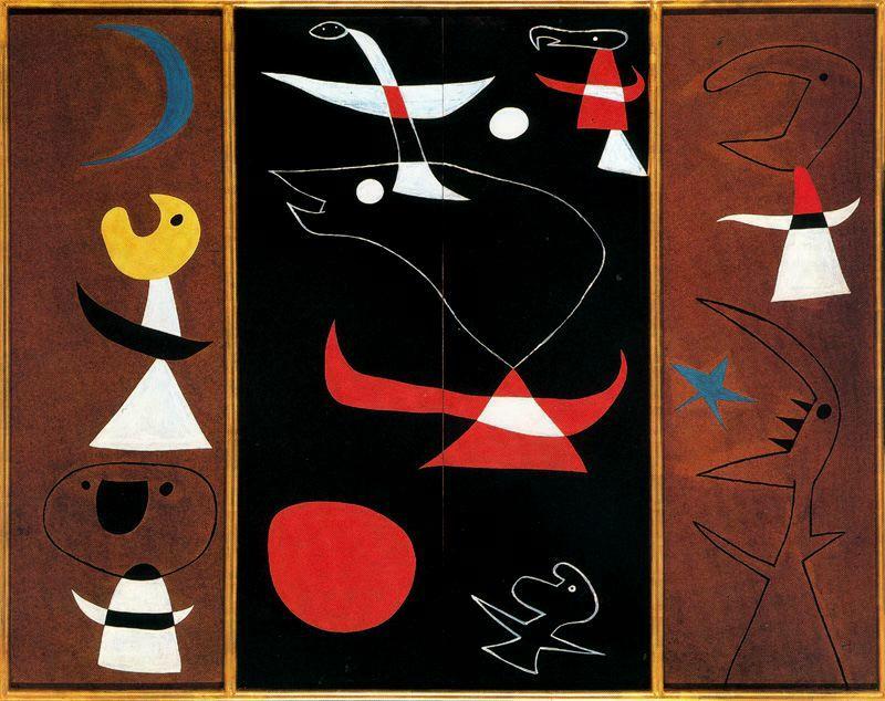 Wikoo.org - موسوعة الفنون الجميلة - اللوحة، العمل الفني Joan Miro - Tríptico