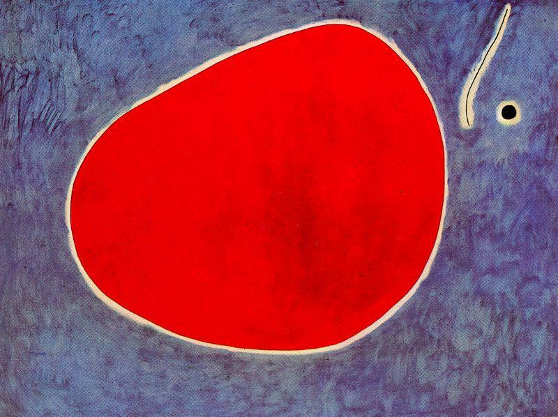 Wikioo.org – La Enciclopedia de las Bellas Artes - Pintura, Obras de arte de Joan Miro - Vuelo delaware la libélula delante del sol