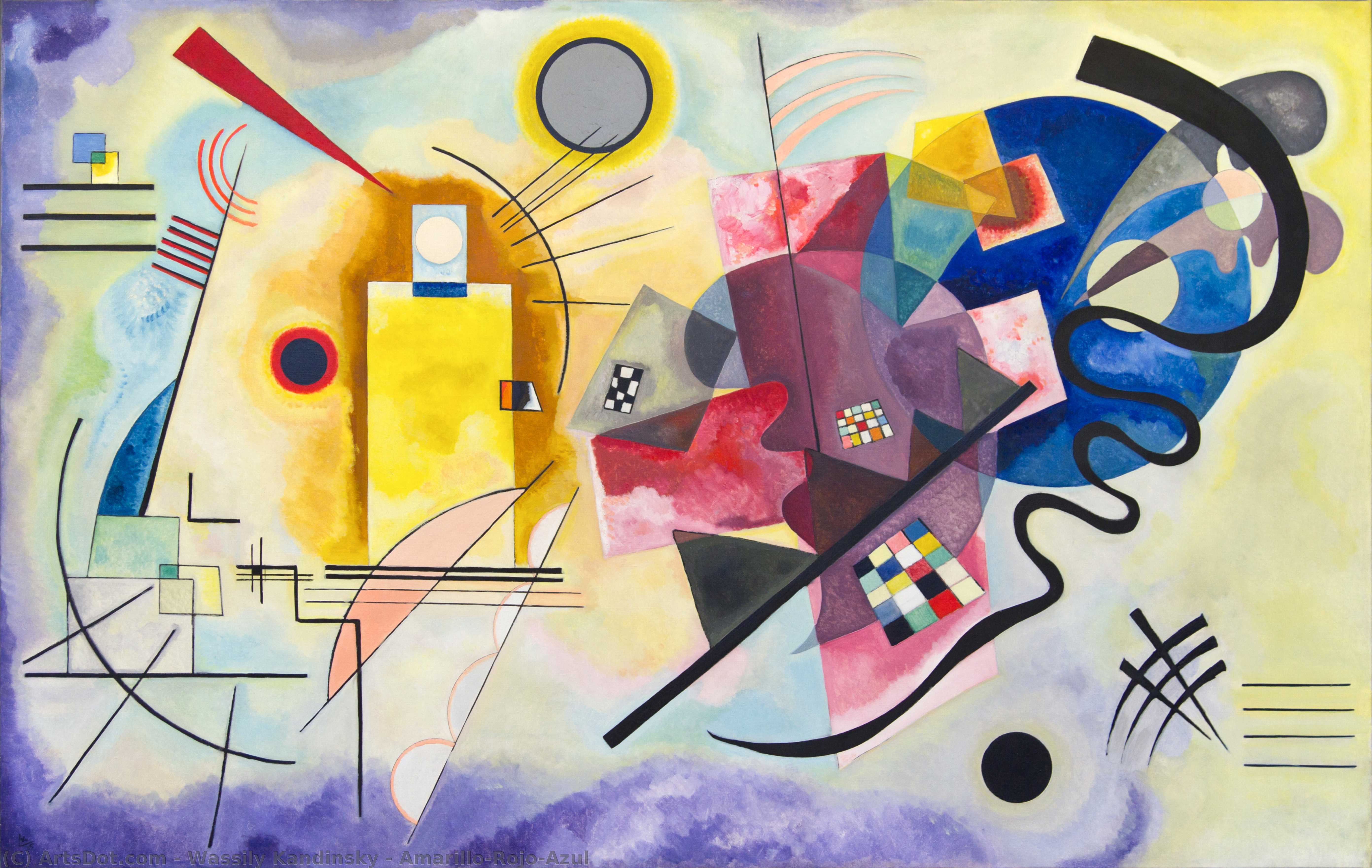 WikiOO.org - Encyclopedia of Fine Arts - Maalaus, taideteos Wassily Kandinsky - Yellow - Red - Blue