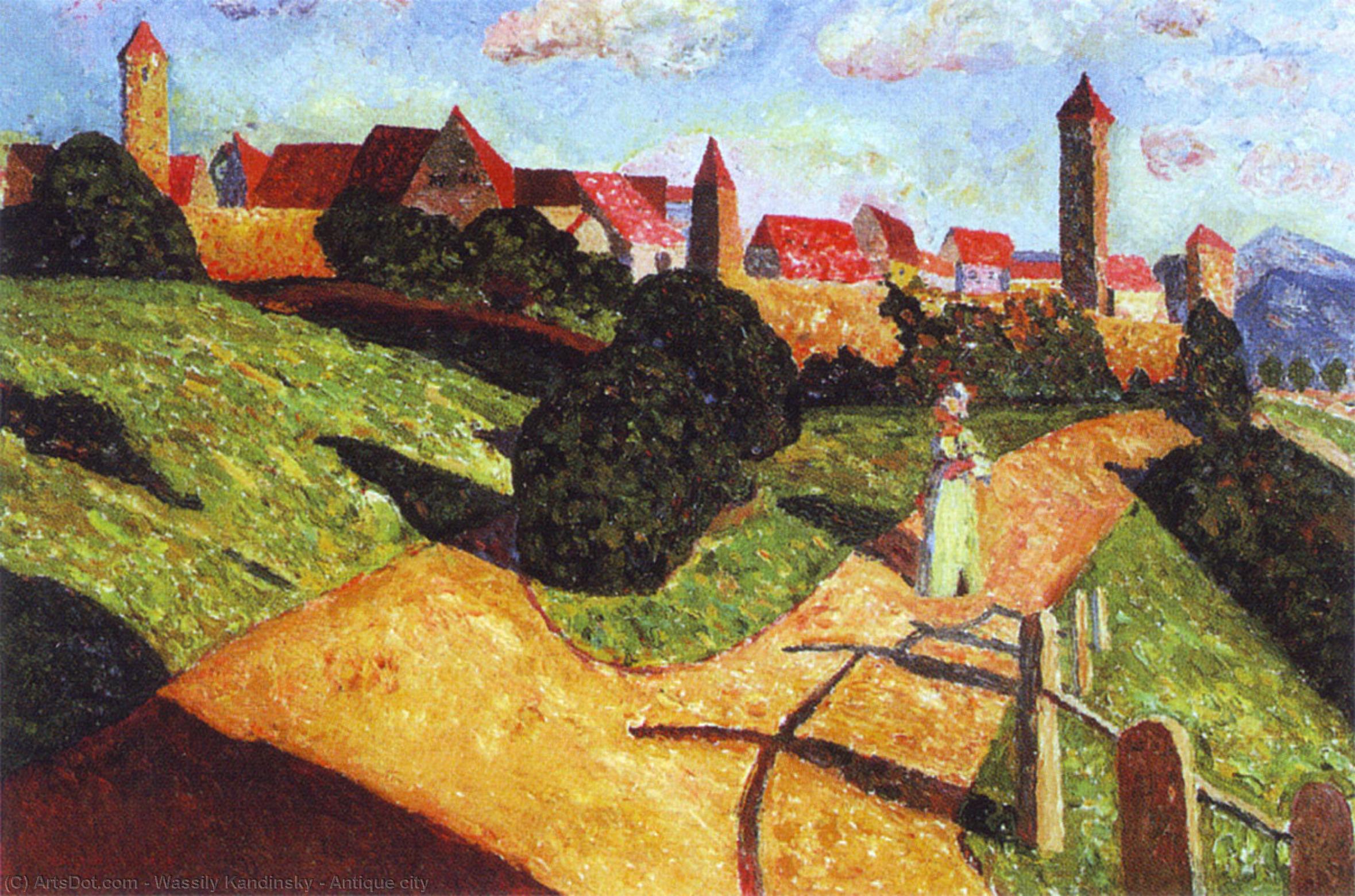 Wikioo.org - The Encyclopedia of Fine Arts - Painting, Artwork by Wassily Kandinsky - Antique city