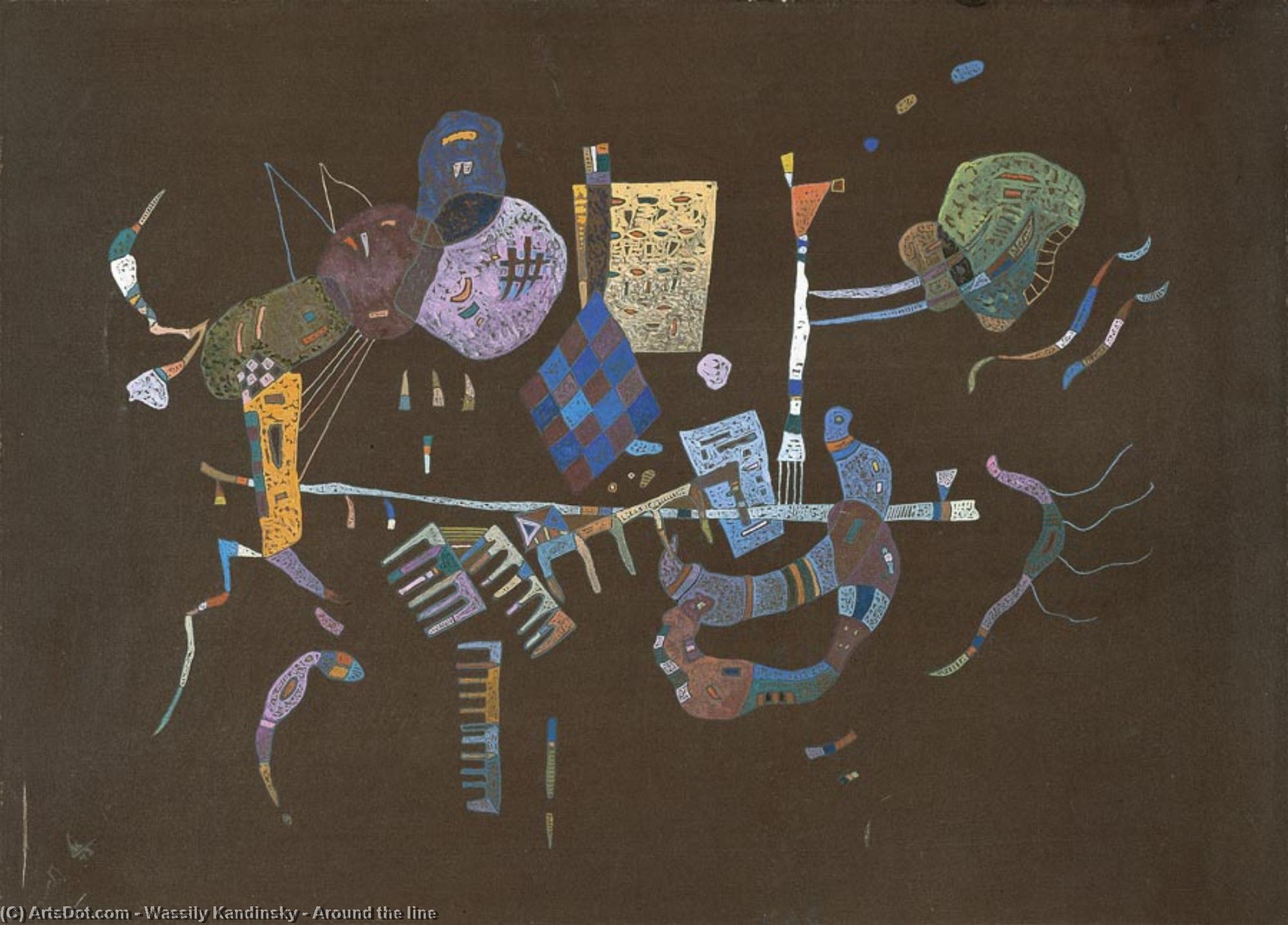Wikioo.org – La Enciclopedia de las Bellas Artes - Pintura, Obras de arte de Wassily Kandinsky - Alrededor de la línea